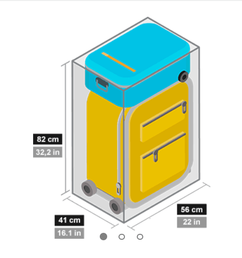 Taquilla XL: 82 cm de alto, admite una maleta de facturación de pie